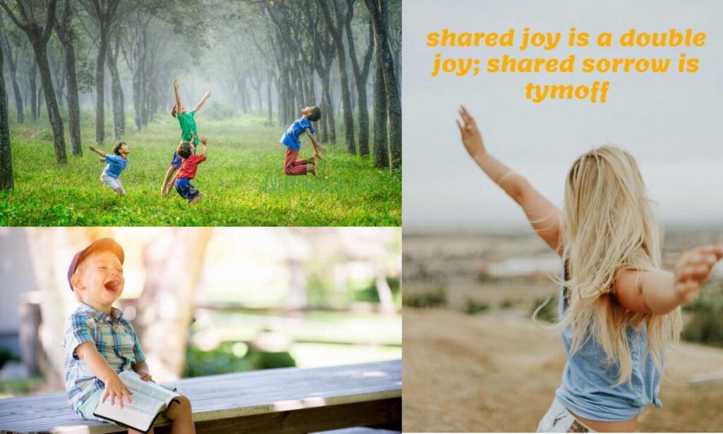 shared joy is a double joy; shared sorrow is tymoff